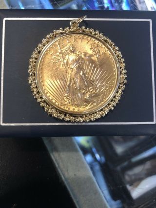 Rare Solid 20 Dollar Gold Coin 1903 Pendant