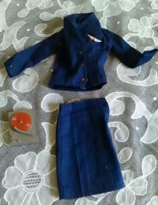 Vintage Tressy Doll Clothes Blue Flight Top,  Skirt,  Record Player
