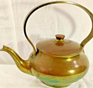 Antique Vintage Brass Copper Teapot Kettle Tea Pot Stove Top Large Capacity