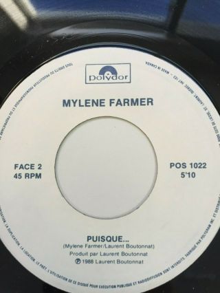 MYLENE FARMER RARE POLYDOR PROMO CANADA POS 1022, 2