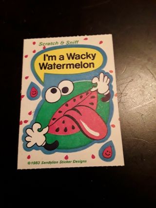 Rare Scratch & Sniff Stickers Sandylion Wacky Watermelon 1983
