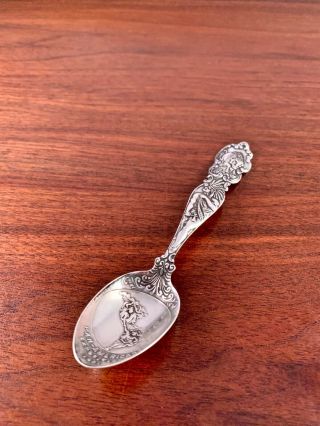 Sterling Silver Souvenir Spoon Pan - American Exposition 1901: Indian & Buffalo