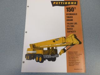 Rare Pettibone 150 Tk Hydraulic Truck Krane Sales Brochure
