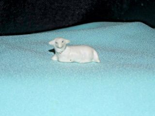 Vintage White Lamb Sheep Hertwig Miniatures Dollhouse Farm Fairy Garden Germany