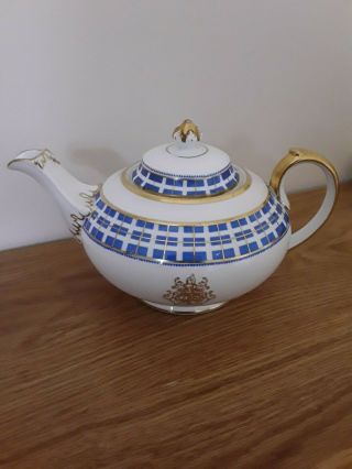 Rare Chelsea China,  Teapot Large Stunning Blue/heavy Gold,  Unique,  History Crest