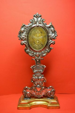 Rare Metal Shrine Relicario Relic Reliquary Milk B.  M.  V. ,  True Cross D.  N.  J.  C.  ✔️