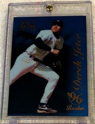 Derek Jeter 1996 Select Certified Blue Foil Rookie 100 Extremely Rare Yankees