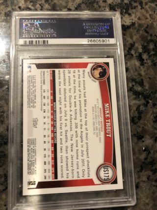 2011 Topps Update Diamond Anniversary Mike Trout ROOKIE RC PSA 10 GEM MT Rare 3