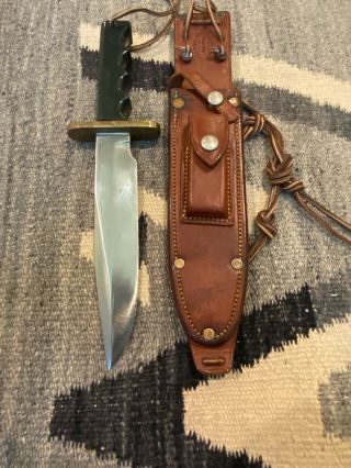 Randall Knife Green Tenite 14 Copper Rivet Sheath Rare