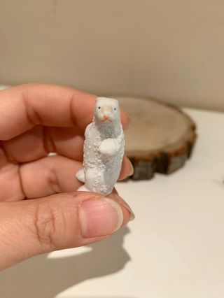 Vintage Antique Miniature Bisque German Polar Bear Figurine,  Germay,  Snow Baby 3