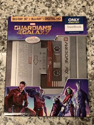 " Guardians Of The Galaxy " 2 - Disc 2d/3d Blu - Ray Steelbook Rare Oop Marvel