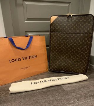 Louis Vuitton Pegase 65 Monogram Canvas Rolling Travel Suitcase Rare Size $4000
