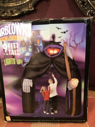 Gemmy Halloween 9’ Grim Reaper Archway Nib Inflatable - Complete Rare