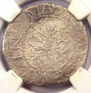 1652 Massachusetts Oak Tree Large Shilling 1s - Ngc Vg Details - Rare Coin