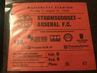 Arsenal Rare Pre Season Friendly Away V Stromgodset 2/8/1994