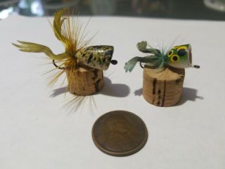 2 Vintage Fly Paw Paw Baits Wottafrog Frog Spot Nr
