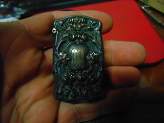 Antique Sterling Silver Repousse Ornate Match Safe