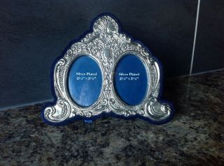 Victorian Style Silver Plated Double Photo Frame 6.  5 " X7.  5 "
