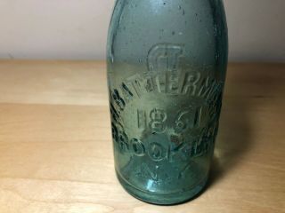 Antique H Batterman Brewing Co. ,  Brooklyn,  NY Beer Bottle Hand Blown Blob Top 3