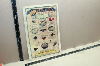 Rare 1930s Webs Lifelike Fly Fishing Lures Store Display Sign Stevens Point Wis