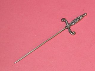 Antique Art Nouveau Victorian Sterling Sword Stick Pin