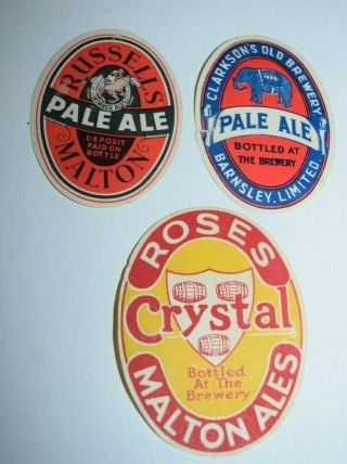 Antique British Beer Label Russels Malton Ale Clarkson 