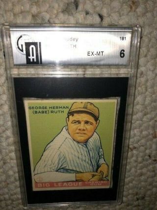 1933 GOUDEY BABE RUTH 181 EX - MT GAI 6 VERY RARE SURFACE NOT PSA OR SGC 3