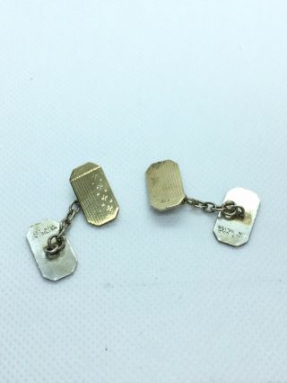 Antique 18ct Gold On Sterling Silver Cufflinks 3/4” Tall 6 Grams 6 - 3