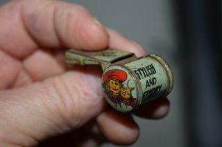 Antique Litho Tin Toy Buster Brown Shoes Advertising Whistle Premium