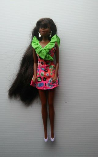 African - American Vintage Barbie With Long Black Hair