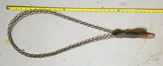 Vintage Looped Braided Wire Carpet & Rug Beater W/ Wood Handle 30