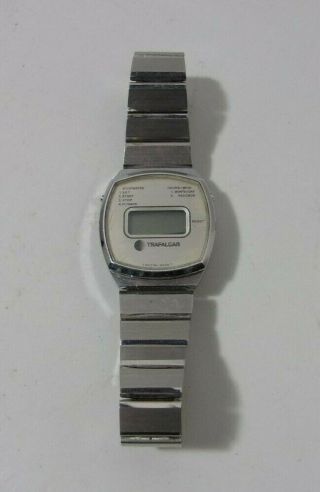 Trafalgar Digital Lcd Vintage Wrist Watch W/ Stopwatch British Made Parts