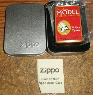 2001 Zippo Model Tobacco Tin Series 1 Full Size Brass Lighter/nib/very Rare