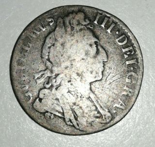 Rare 1697 Britain - Silver Sixpence 6d - King William Iii -