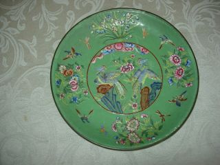 Fine Antique Chinese Canton Enamel Famille Rose Floral Plate 10.  25 " 19th C Qing