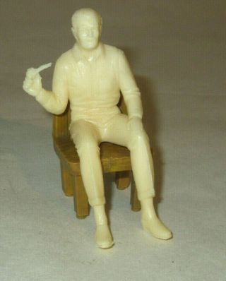 Vintage Marx Doll House Male Father Figure Seated Smoking Pipe