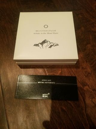 Rare Montblanc Tribute To The Mont Blanc Box,  Sleeve,  And Instructions,  No Pen