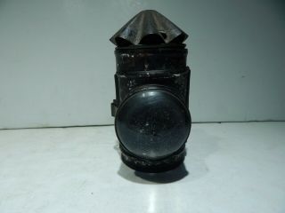 Antique Tin Bullseye Glass Police 5 " Lantern W/ Interior Red & Green Reflectors