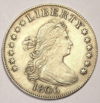 1806 Draped Bust Quarter 25c - Choice Au Details - Rare Early Date Coin