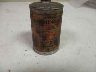 Vintage Automobile Priming Ether Small Tin Rare Unusual Soldered Can 4 In Tall