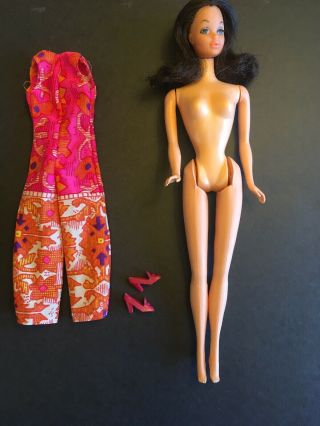 Vintage Walk Lively Steffie Barbie Doll Jumpsuit Magenta Shoes Beauty