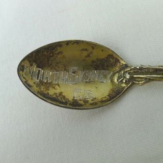 North Sydney CB Sterling Silver Souvenir Spoon Enamel Crest Indian 17.  8 Grams 3