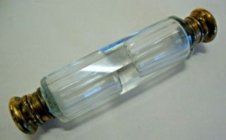 Antique Clear Glass Double Ended Scent Bottle The Gilt Metal Ends