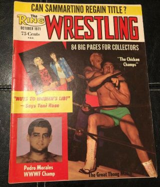 Rare 1971 The Ring Wrestling Mag Fred Blassie Pedro Morales Ivan Koloff Rip Hawk