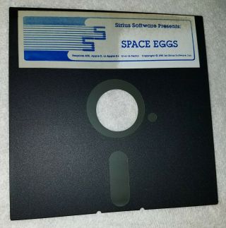 Rare Apple II Game Space Eggs by Sirius Software for Apple II Computer Family 2