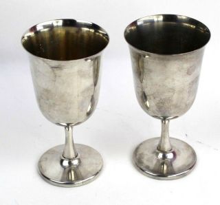 Sheridan Silver Plated Goblets Set Of 2 Vintage Over Copper Cups