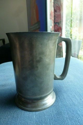 W Very Good Antique Late Victorian Pewter Quart Tankard By Edwards