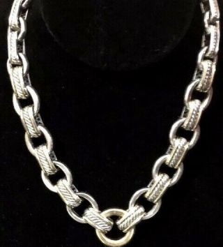 David Yurman Rare 18k Gold 925 Siver 16” W/heavy Links Necklace Weighing 134.  1 G
