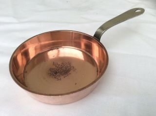 Vintage Miniature Copper & Brass Frying Pan Skillet “lasserre” Restaurant Paris