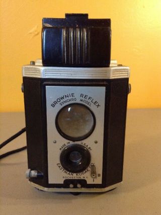 Vintage Antique Eastman Kodak Box Folding Camera Brownie Reflex Synchro Model